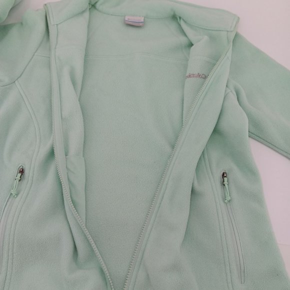 COLUMBIA JACKET WOMEN MEDIUM GREEN FLEECE FULL ZIP LONG SLEEVE SWEATSHIRT OUTDOO - Picture 14 of 15